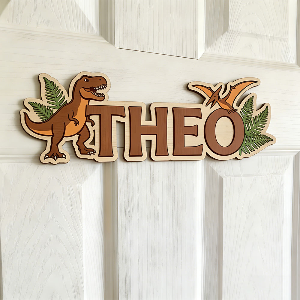 Wedding Party Supply - Placa de Nome Personalizada de Dinossauro