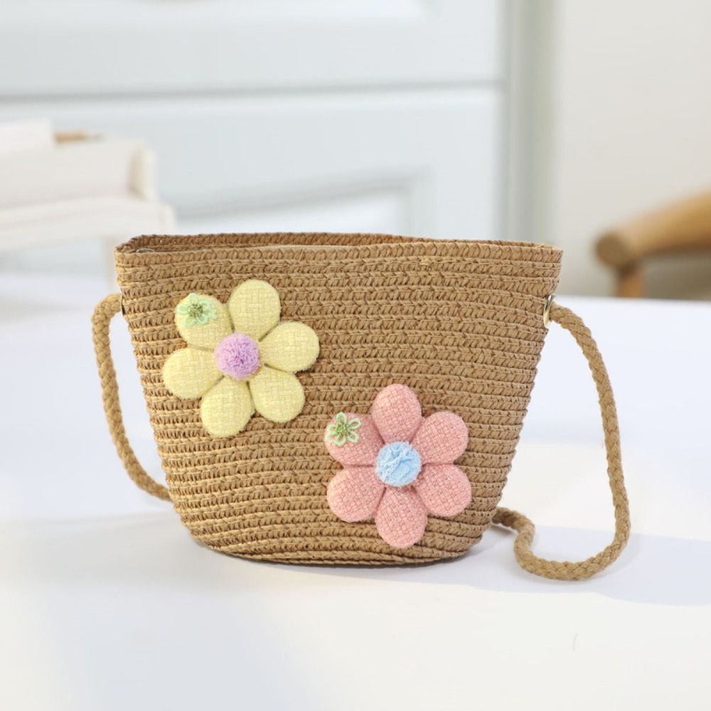 Flower Girl Basket - Bolsa de Palha Tecida à Mão
