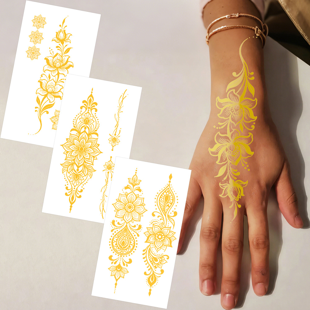 Wedding Sutra - Adesivos de Tatuagem Metálicos em Forma