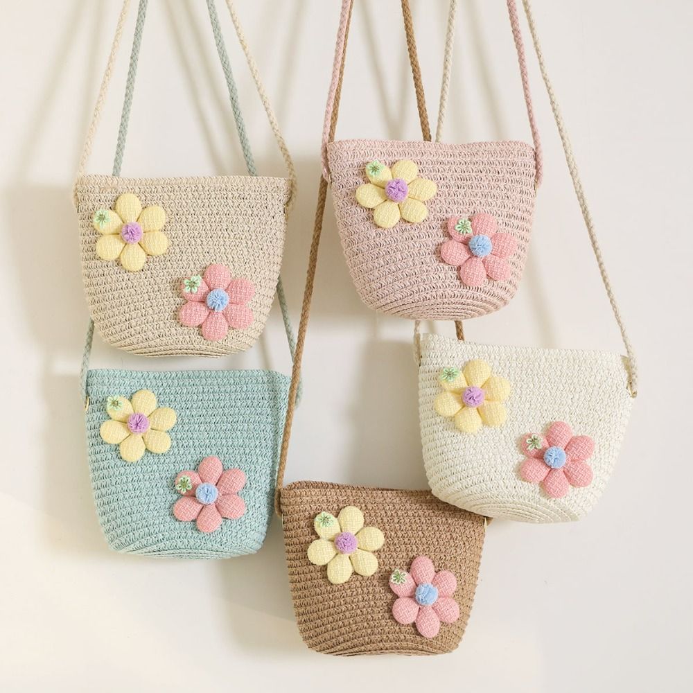 Flower Girl Basket - Bolsa de Palha Tecida à Mão