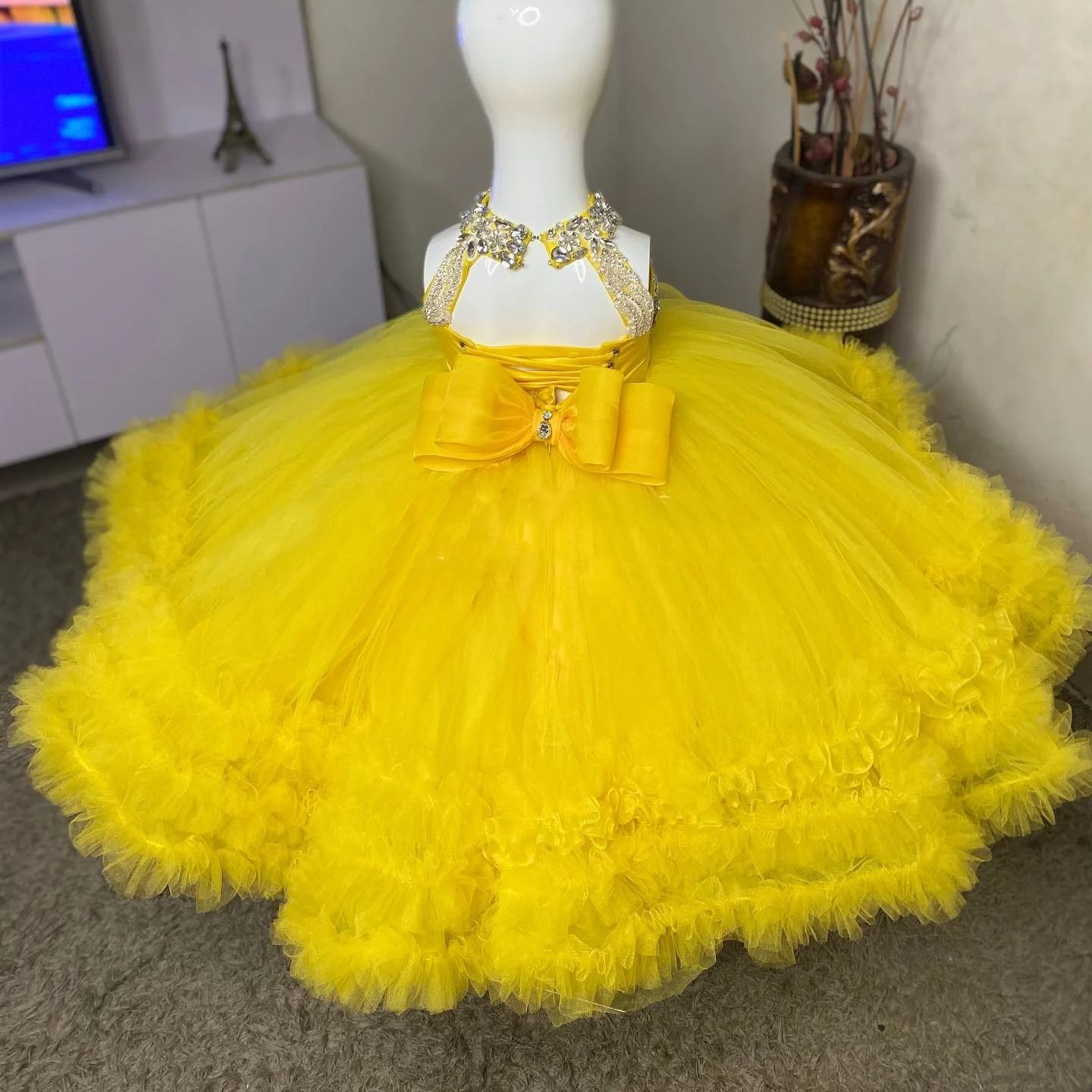 Lindo vestido amarelo flor men - Bridal Sash Ribbon avaliação e preço