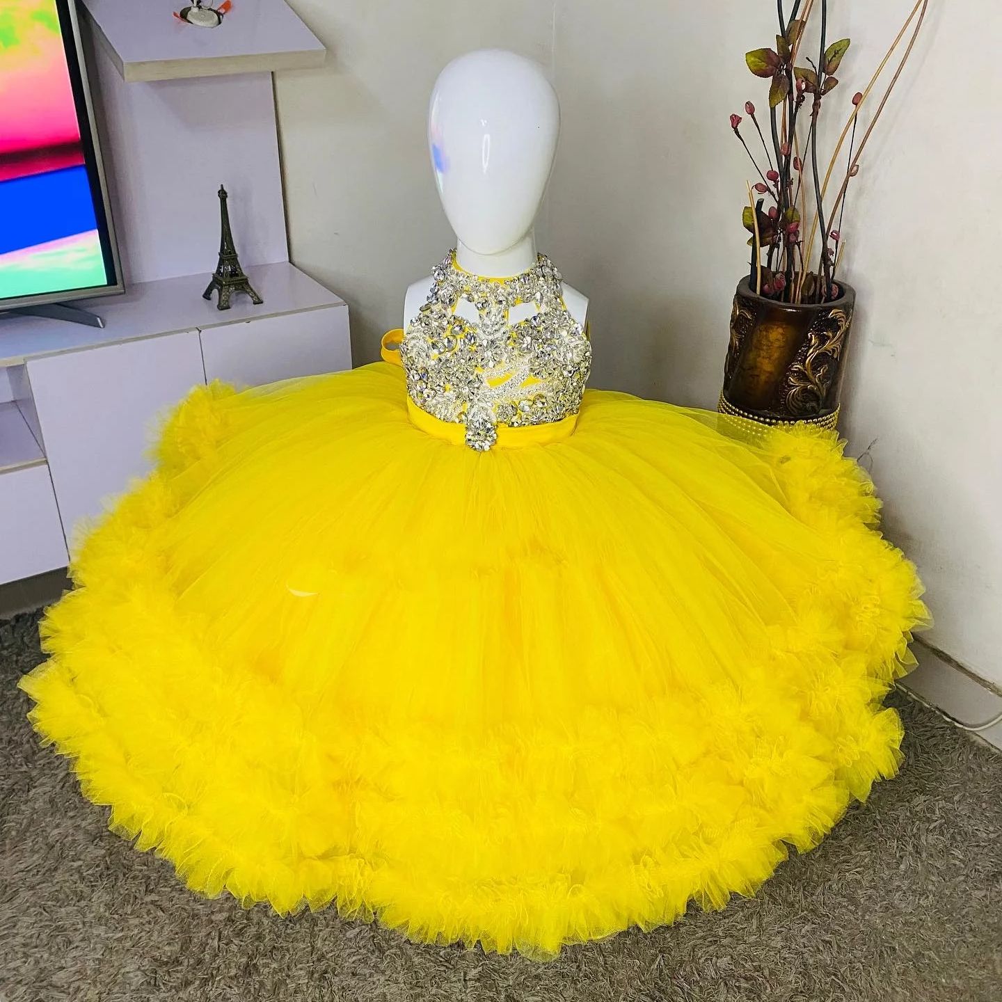 Lindo vestido amarelo flor men - Bridal Sash Ribbon avaliação e preço
